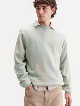 Rare Rabbit - Green Self Design Acrylic Regular Fit Sweater