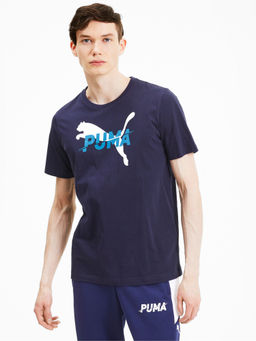 Puma - Modern Sports Logo Mens Blue T-Shirt