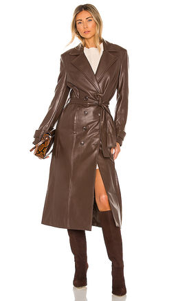 Bardot - Vegan Leather Trench Overcoat