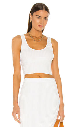 Enza Costa - Rib Sweater Knit Cropped Scoop Tank