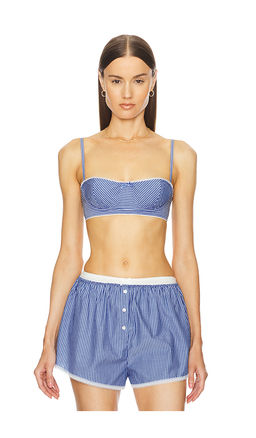 Helsa - Pinstripe Poplin Bra