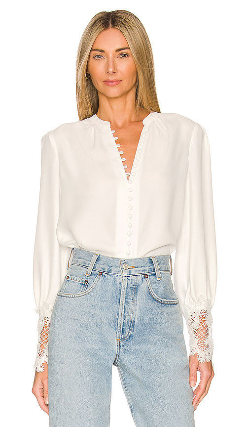 Buy L'AGENCE Ava Lace Cuff Blouse Online