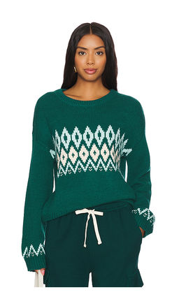Monrow - Wool Fair Isle Crew Neck Sweater