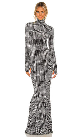 Norma Kamali - Long Sleeve Turtle Fishtail Gown