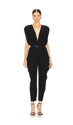 Norma Kamali - Square Sleeve Waterfall Jumpsuit
