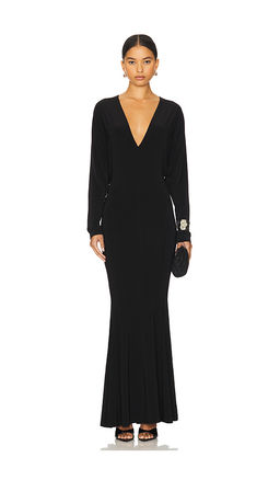 Norma Kamali - Dolman V Neck Fishtail Gown
