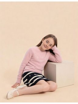 U.S. POLO ASSN. - Girls Brand Printed Regular Fit Sweater
