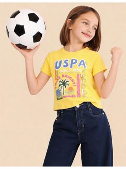 U.S. POLO ASSN. - Girls Wear Girls Regular Fit Graphic Brand Printed T-Shirt