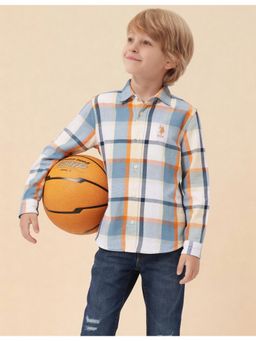U.S. POLO ASSN. - Kids Boys Plaid Checked Dobby Shirt