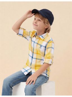 U.S. POLO ASSN. - Kids Boys Plaid Checked Dobby Shirt