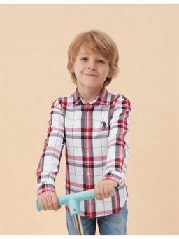 U.S. POLO ASSN. - Kids Boys Tartan Checked Dobby Shirt
