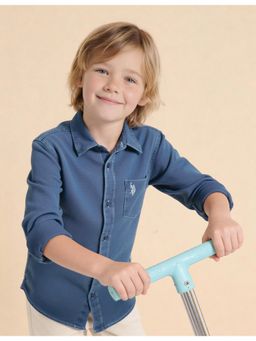 U.S. POLO ASSN. - Kids Boys Solid Dobby Shirt