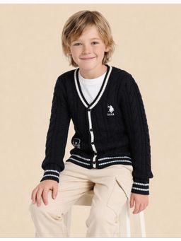 U.S. POLO ASSN. - Kids Boys Patterned Knit Regular Fit Sweater
