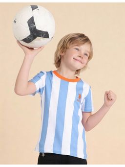 U.S. POLO ASSN. - Kids Boys Vertical Striped Regular Fit T-Shirt