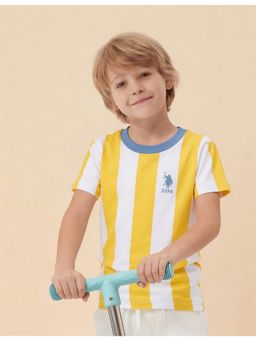 U.S. POLO ASSN. - Kids Boys Vertical Striped Regular Fit T-Shirt