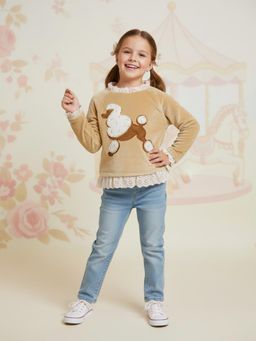 CHERRY CRUMBLE BY NITT HYMAN - Brown Velvet Full Sleeve Sweatshirt