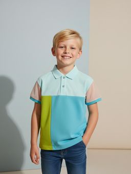 CHERRY CRUMBLE BY NITT HYMAN - Cherry Crumble Multi-Color Color Block Polo T-Shirt