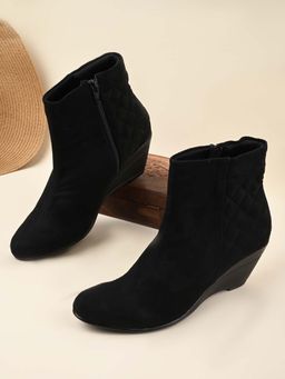 ROCIA - Black Women Stylish Wedge Boots
