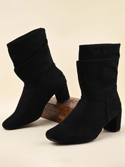 ROCIA - Black Women Calf Length Suede Boots