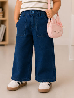 Purple United Kids - Girls Jeans with Mid Rise Waist & Regular Fit Denim Style