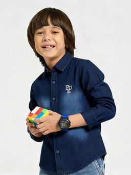 Purple United Kids - Boys Shirt in Denim with Durable Fabric & Casual Styling