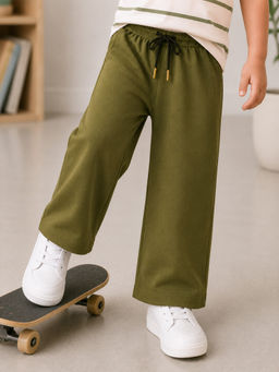 Purple United Kids - Boys Lower in Olive with Wide Leg Fit & Elastic Waist