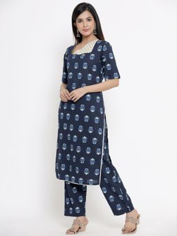 PRIYANKA CHOUDHARY - Womens Printed Straight Diksha Kurta Set (Set of 2)