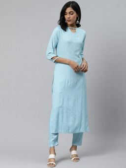 PRIYANKA CHOUDHARY - Womens Rayon Polka Dot Printed Kurta Set (Set of 2)
