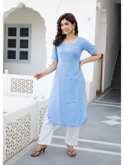 PRIYANKA CHOUDHARY - Womens Rayon Striped Kurta Set (Set of 2)