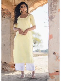 PRIYANKA CHOUDHARY - Womens Embroidery Schiffli Palazzo Set (Set of 2)