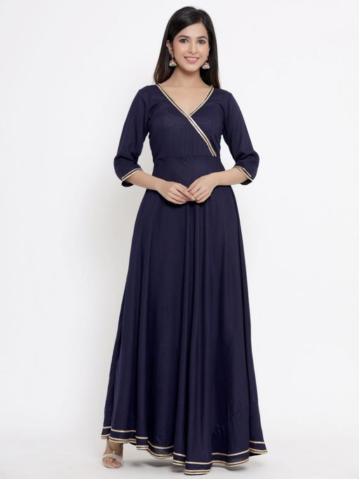 PRIYANKA CHOUDHARY Womens Rayon Solid Anarkali Set (Set of 2)