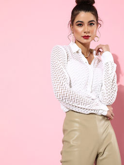 Style Quotient - White Chevron Shirt
