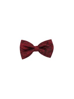 The Tie Hub - Paisley Maroon Microfiber Bow Tie