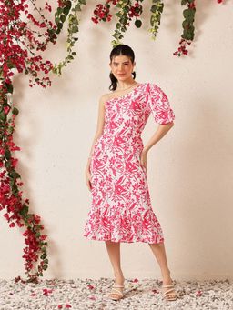 STREET 9 - Pink Polyester Floral Dress