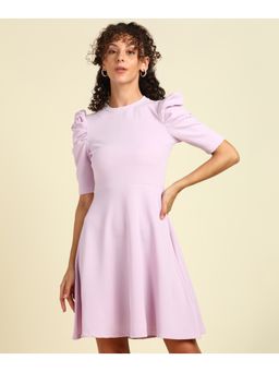 Saffe - Pink Polyester Blend Textured Dress