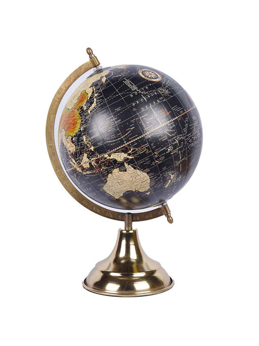 The Artment Elegant Black Metal Globe for Table Decor