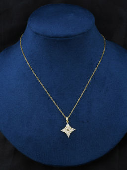 SHILLYN - Anti-Tarnish Glowdrape Gold Plated Zircon Necklace
