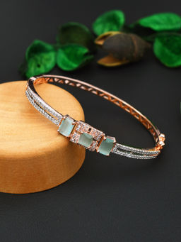 SHILLYN - Zircon Diamond Studded Rose Gold Bracelet with Lock System