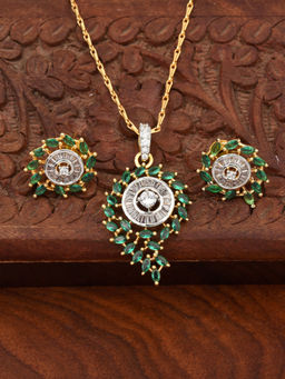 SHILLYN - Verisse Diamond Emerald Pendant Jewellery Set