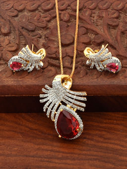 SHILLYN - Zirconia Blanc Garnet Pendant Jewellery Set