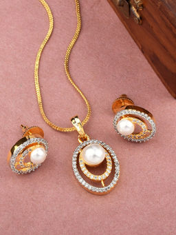 SHILLYN - Pearl Diamond Symphony Pendant Jewellery Set