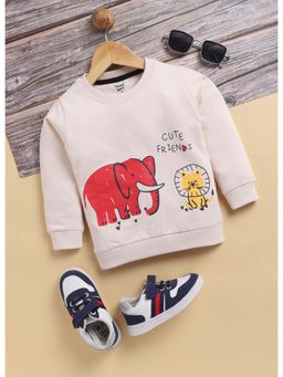 Toonyport - Cream Cotton Printed Sweatshirt