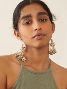 WHE - Layered Jute Shell Tassel Earring