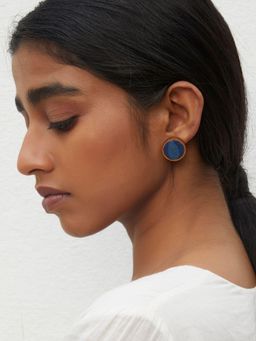 WHE - Indigo Repurposed Fabric and Wood Studs