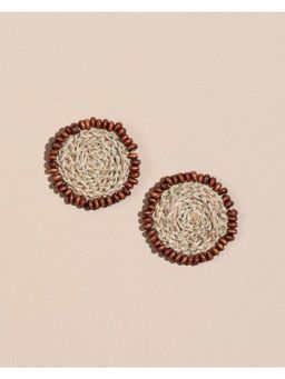WHE - Jute and Wooden Beads Crochet Studs