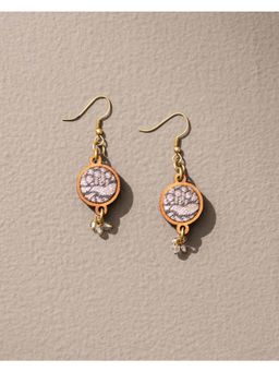 WHE - Brocade Festive Repurposed Fabric and Wood Earrings
