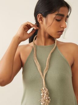 WHE - Lariat Jute And Seashell Necklace
