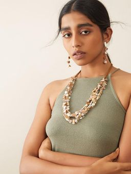 WHE - Sea Secrets Sand Mother of Pearl Necklace