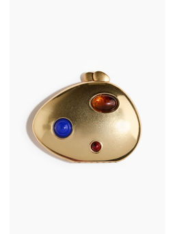 H&M - Women Gold Asymmetric Metal Clutch