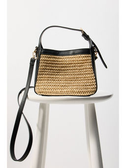 H&M - Women Beige Straw-Detail Crossbody Bag
